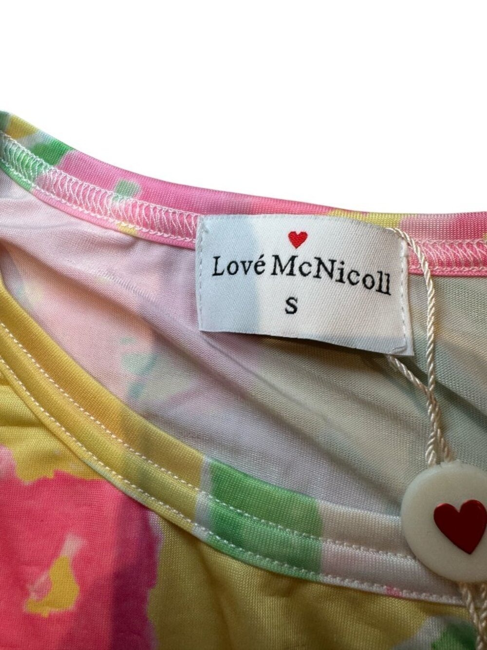 LOVE MCNICOLL Pink and green floral dress- Small - Picture 4 of 5